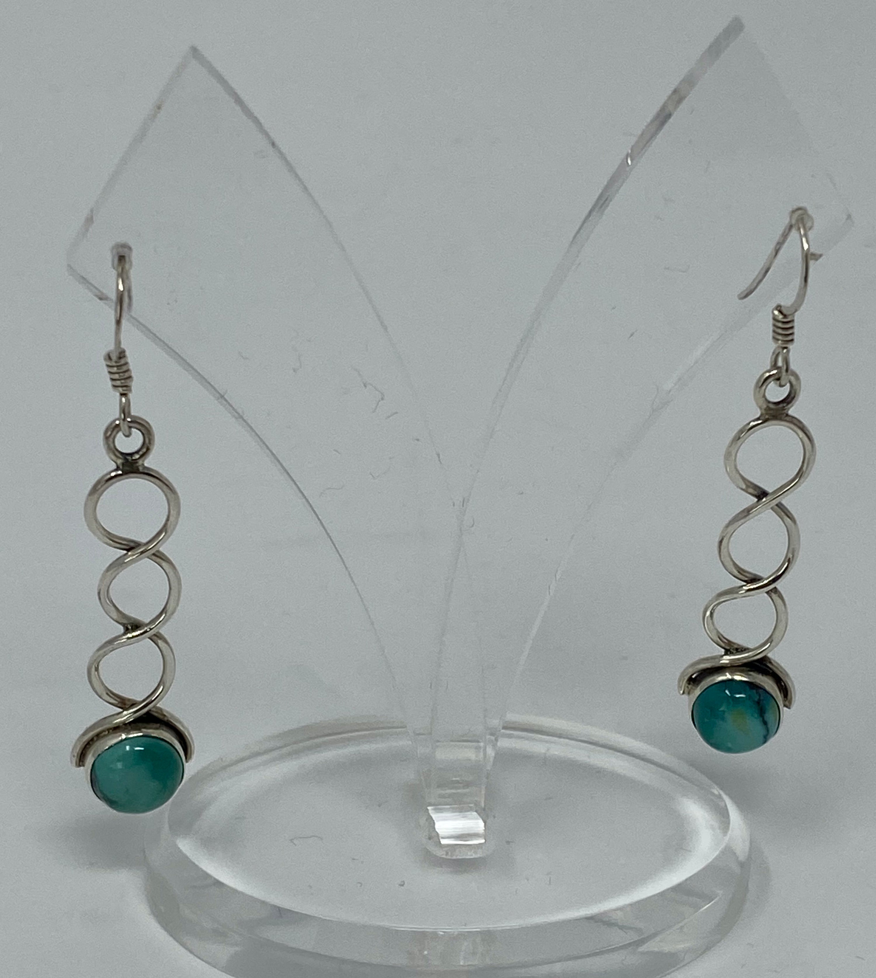 Silver and Natural Turquoise Earrings