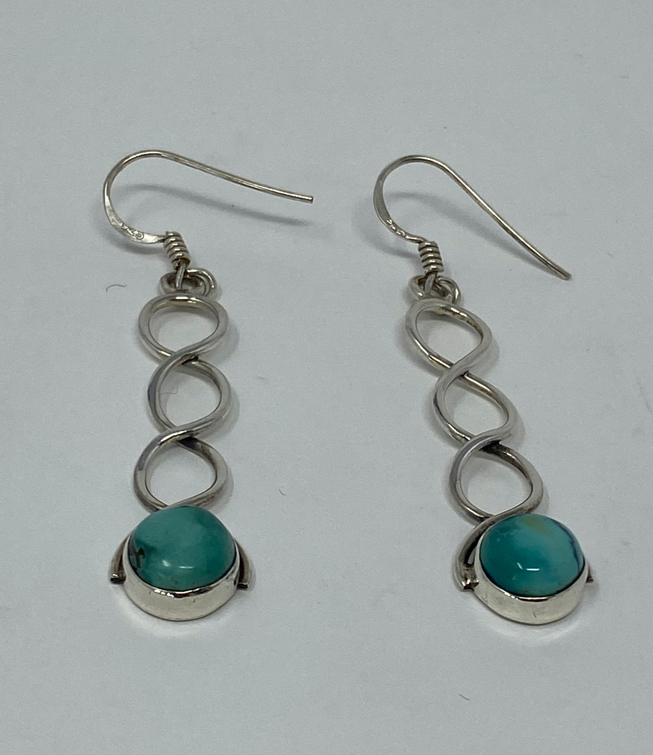 Silver and Natural Turquoise Earrings