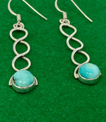 Load image into Gallery viewer, Silver and Natural Turquoise Earrings
