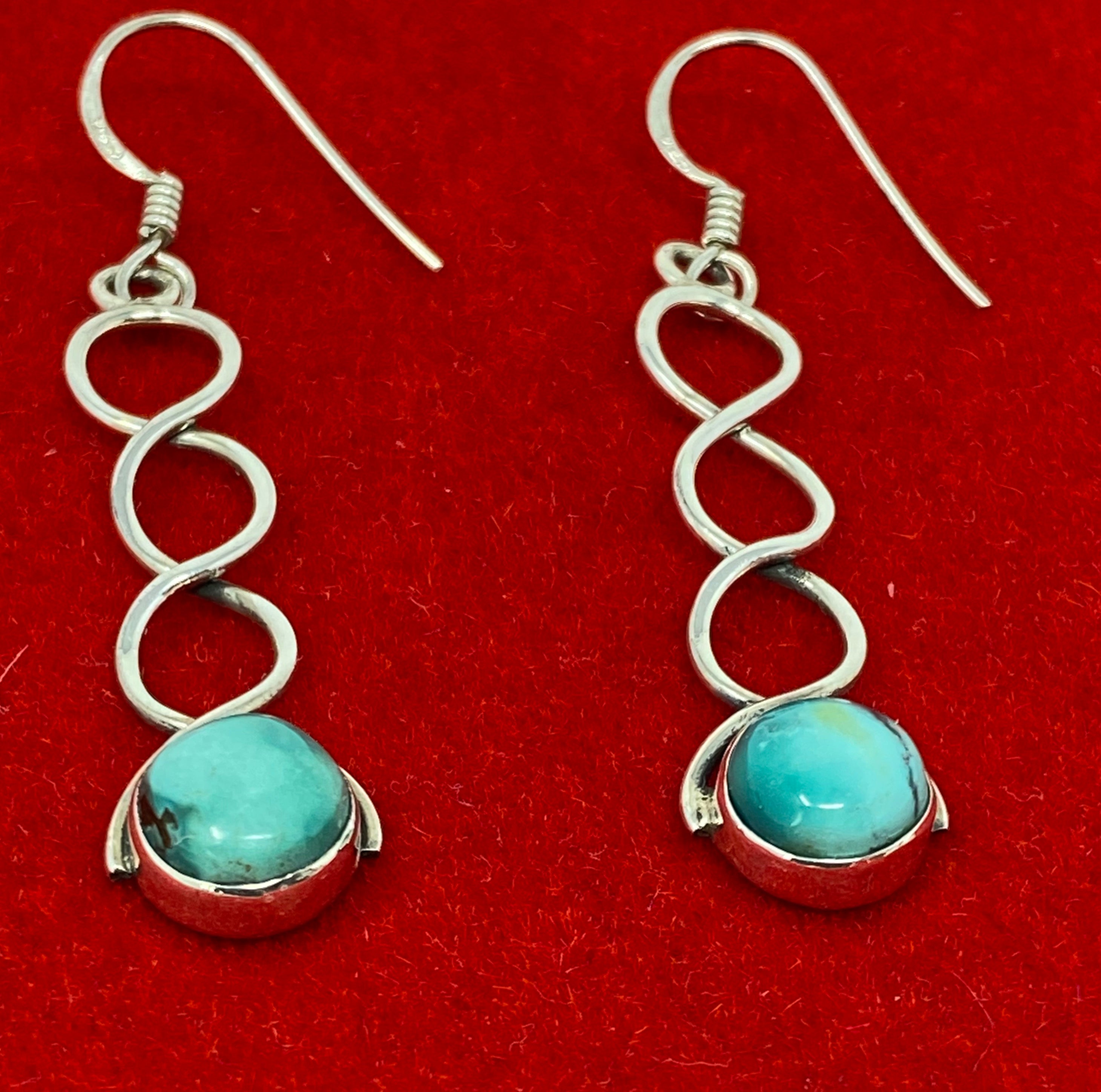 Silver and Natural Turquoise Earrings
