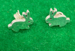 Load image into Gallery viewer, Pair of Silver Children&#39;s Bunny Rabbit Stud Earrings
