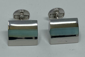 Silver and Aqua Cufflinks