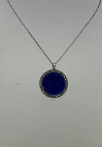 Load image into Gallery viewer, Silver, Marcasite and Lapis Lazuli Necklace
