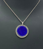 Load image into Gallery viewer, Silver, Marcasite and Lapis Lazuli Necklace
