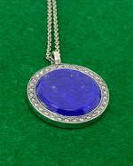 Load image into Gallery viewer, Silver, Marcasite and Lapis Lazuli Necklace
