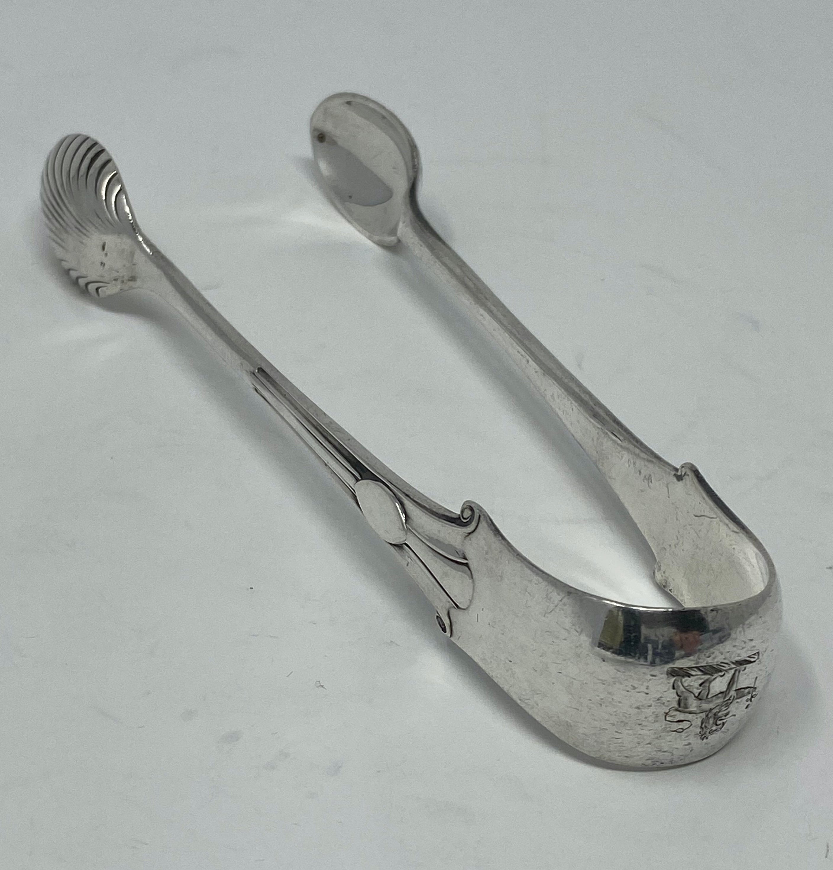 Antique Silver Plated Onslow Pattern Tongs - Sugar or Ice