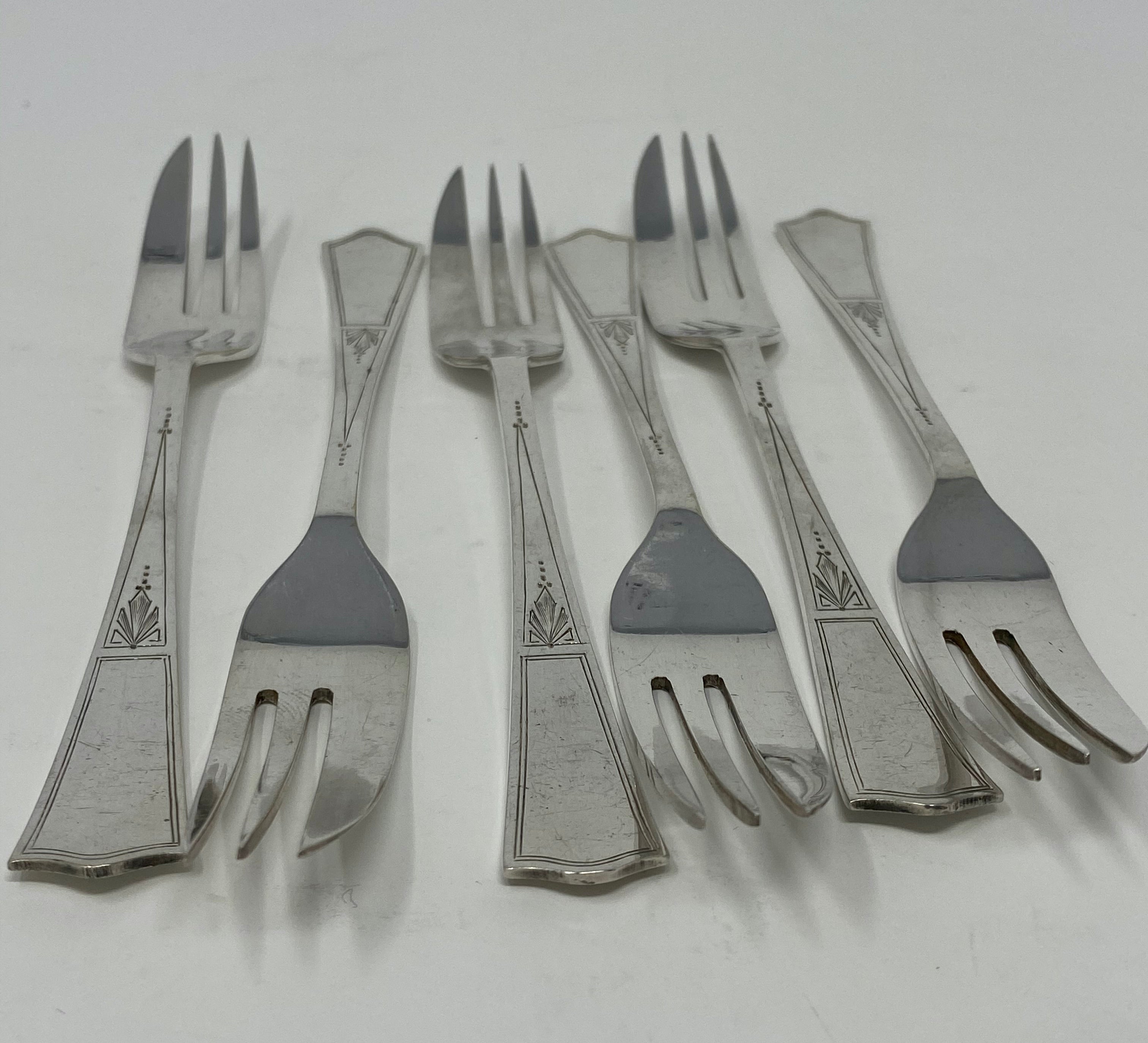 Antique Silver Plate Pastry Forks
