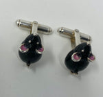 Load image into Gallery viewer, Silver and Enamel Mice Cufflinks
