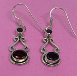 Load image into Gallery viewer, Silver and Garnet Earrings
