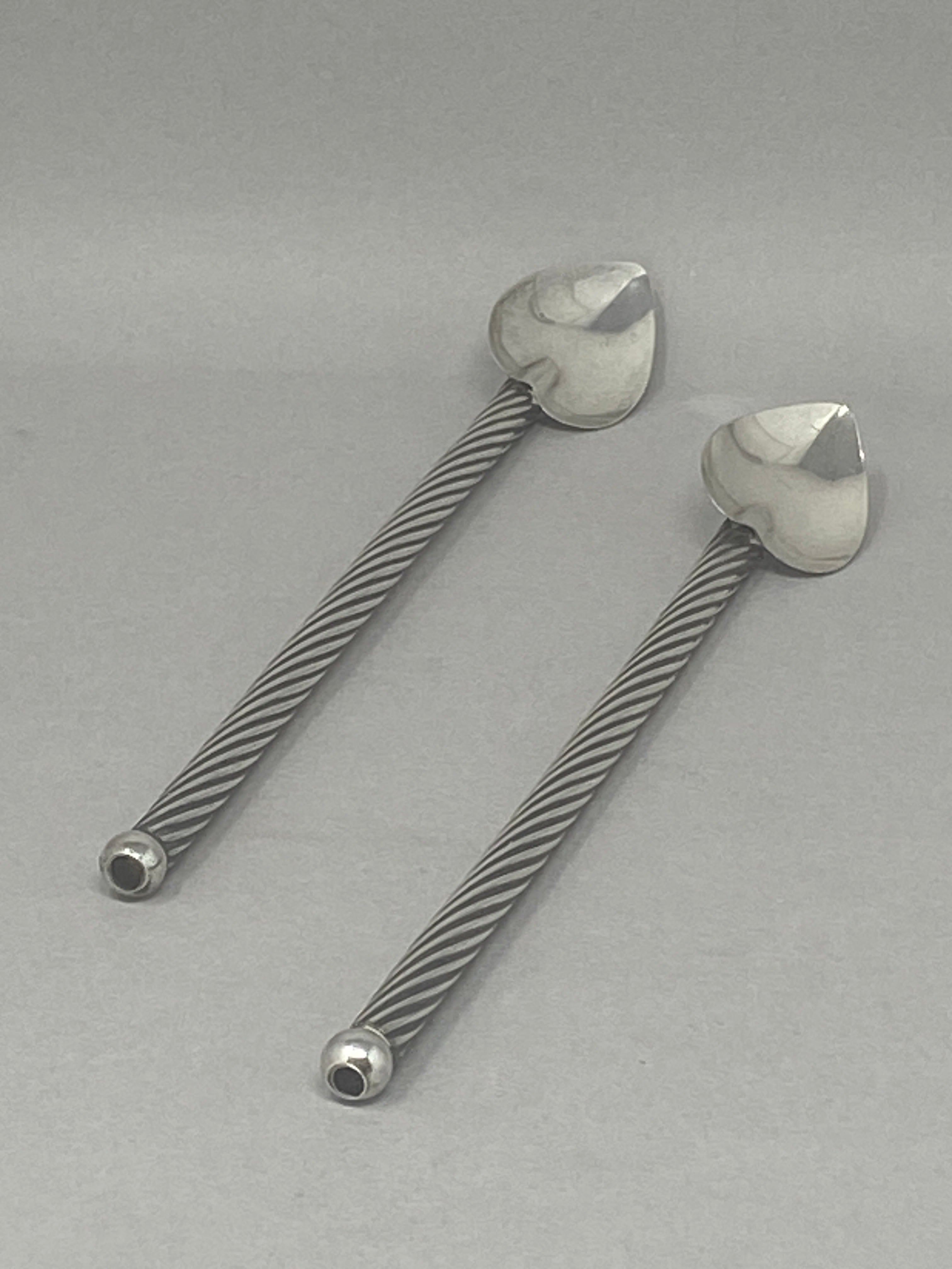Pair Vintage Cocktail Spoons/Straws