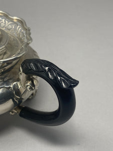 Antique Silver Tea Pot - Pierced Border