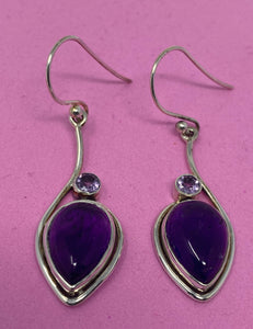 Silver and Amethyst Earrings