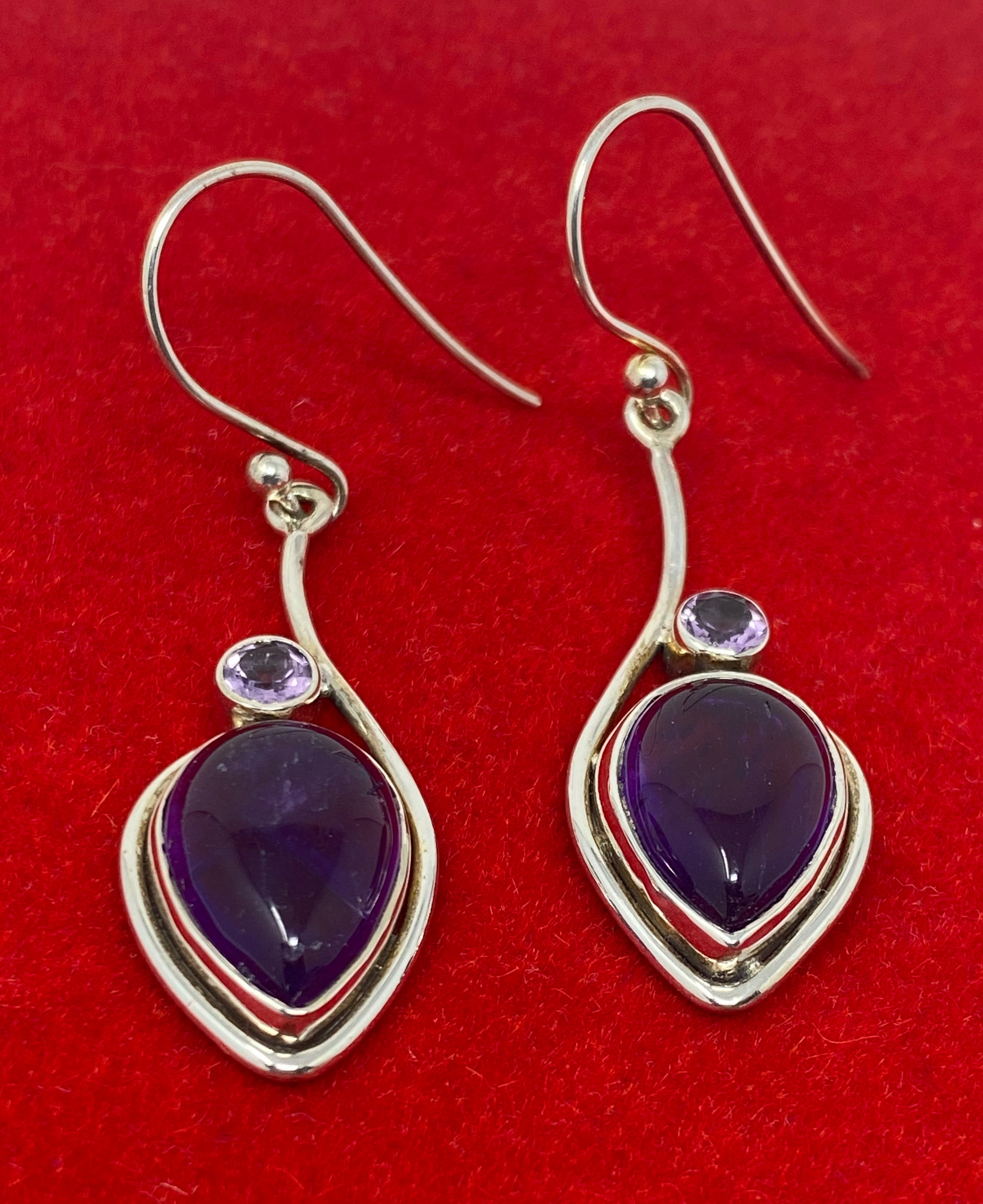 Silver and Amethyst Earrings