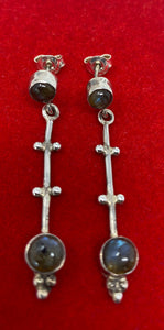 Silver and Labradorite Earrings