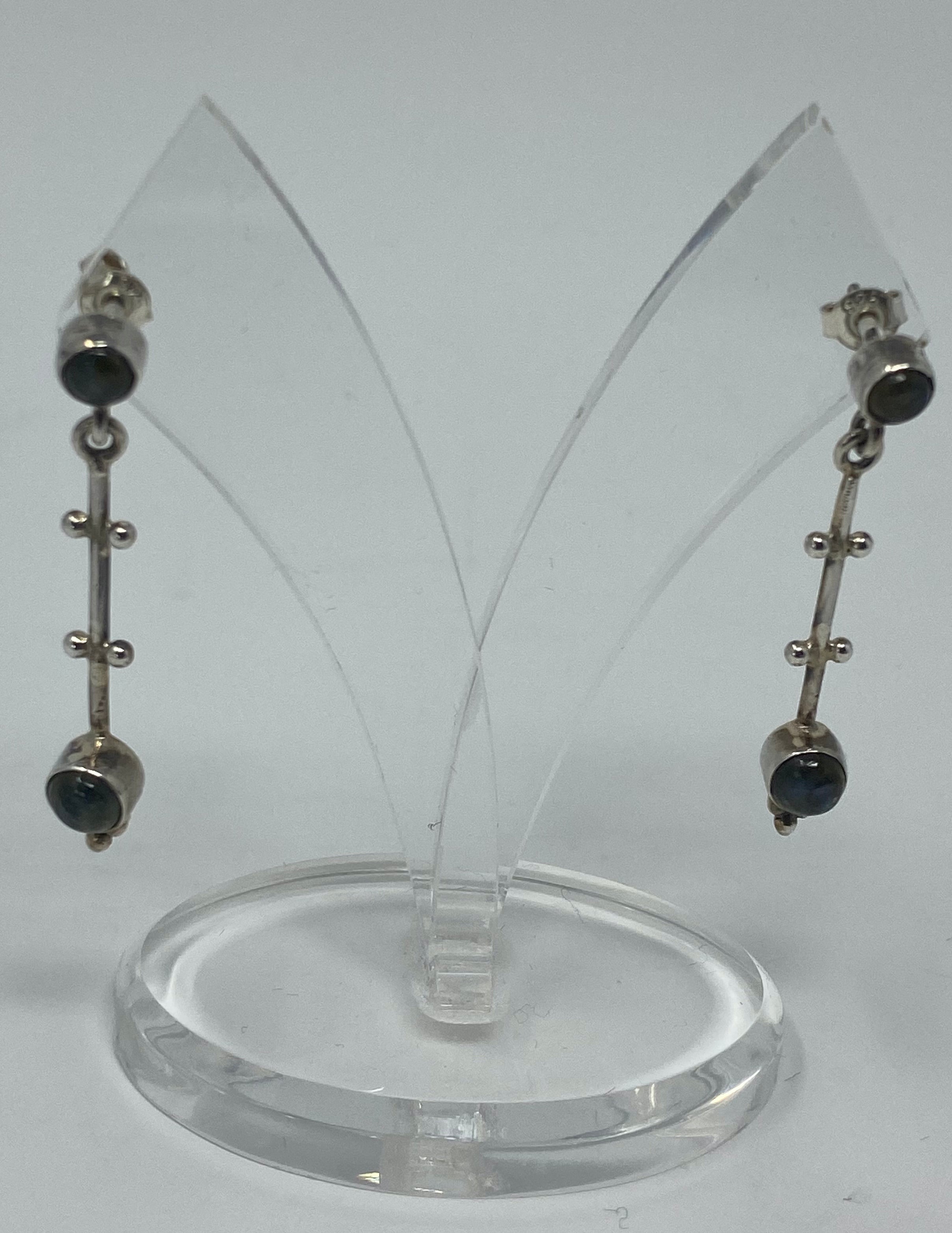 Silver and Labradorite Earrings