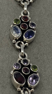 Silver and Mixed Stone Bracelet