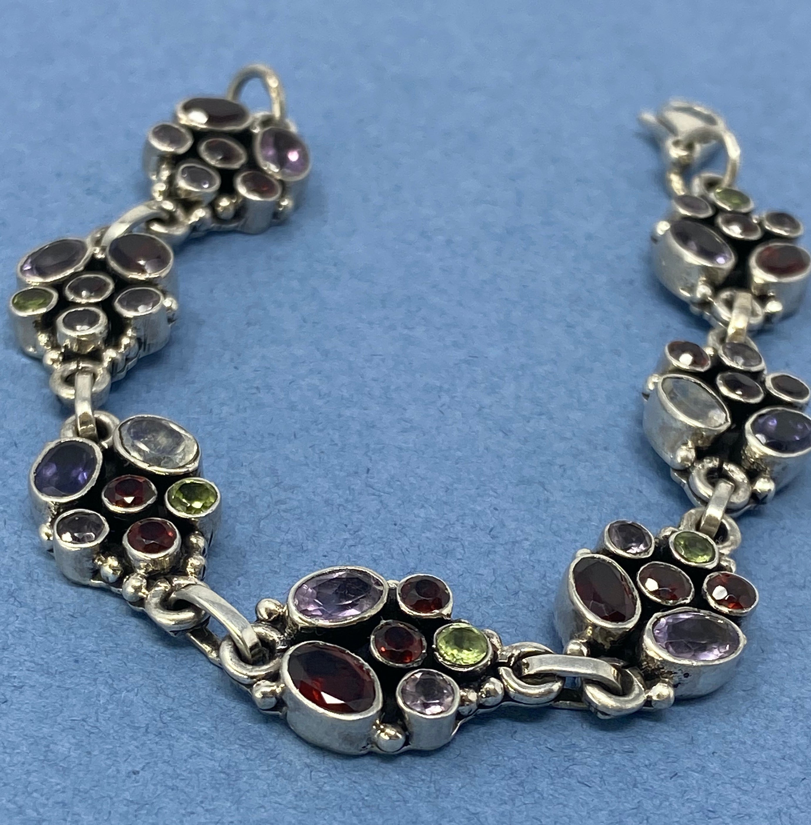 Silver and Mixed Stone Bracelet