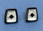 Load image into Gallery viewer, Art Deco Style Enamel and Black Onyx Stud Earrings
