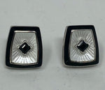Load image into Gallery viewer, Art Deco Style Enamel and Black Onyx Stud Earrings
