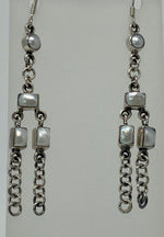 Load image into Gallery viewer, Silver and Pearl Drop Earrings

