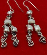 Load image into Gallery viewer, Silver and Pearl Drop Earrings
