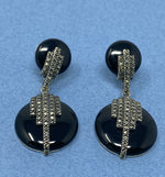 Load image into Gallery viewer, Black Onyx and Marcasite Earrings
