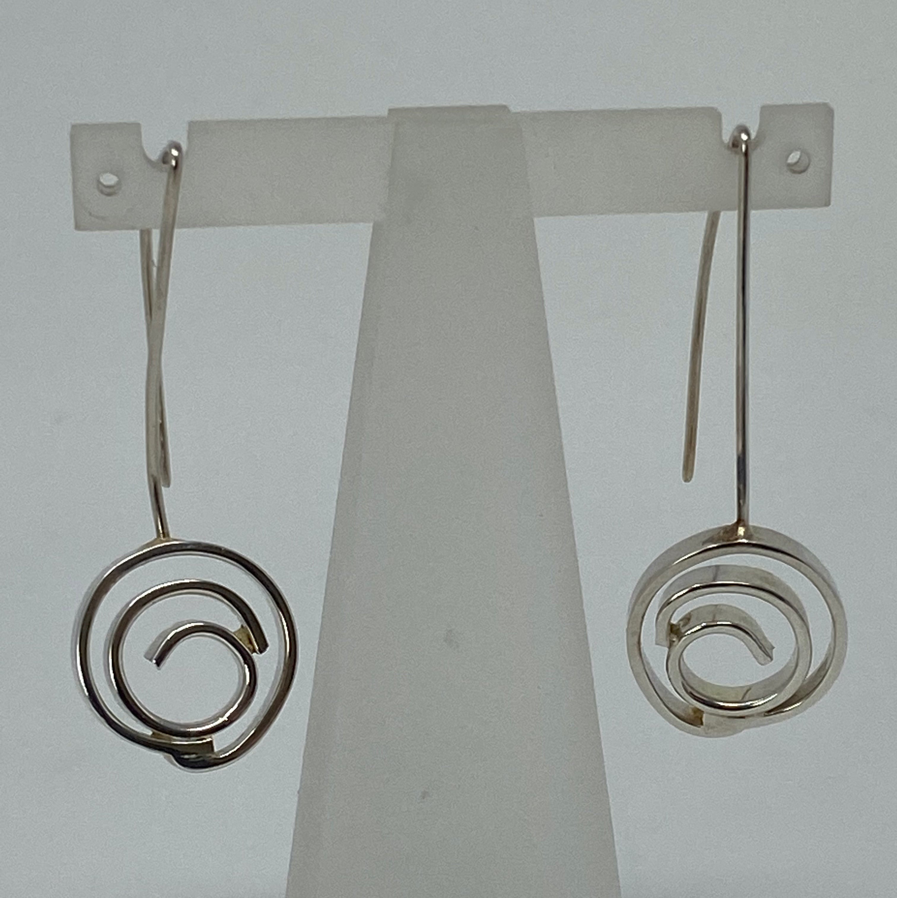 Silver Spiral Earrings