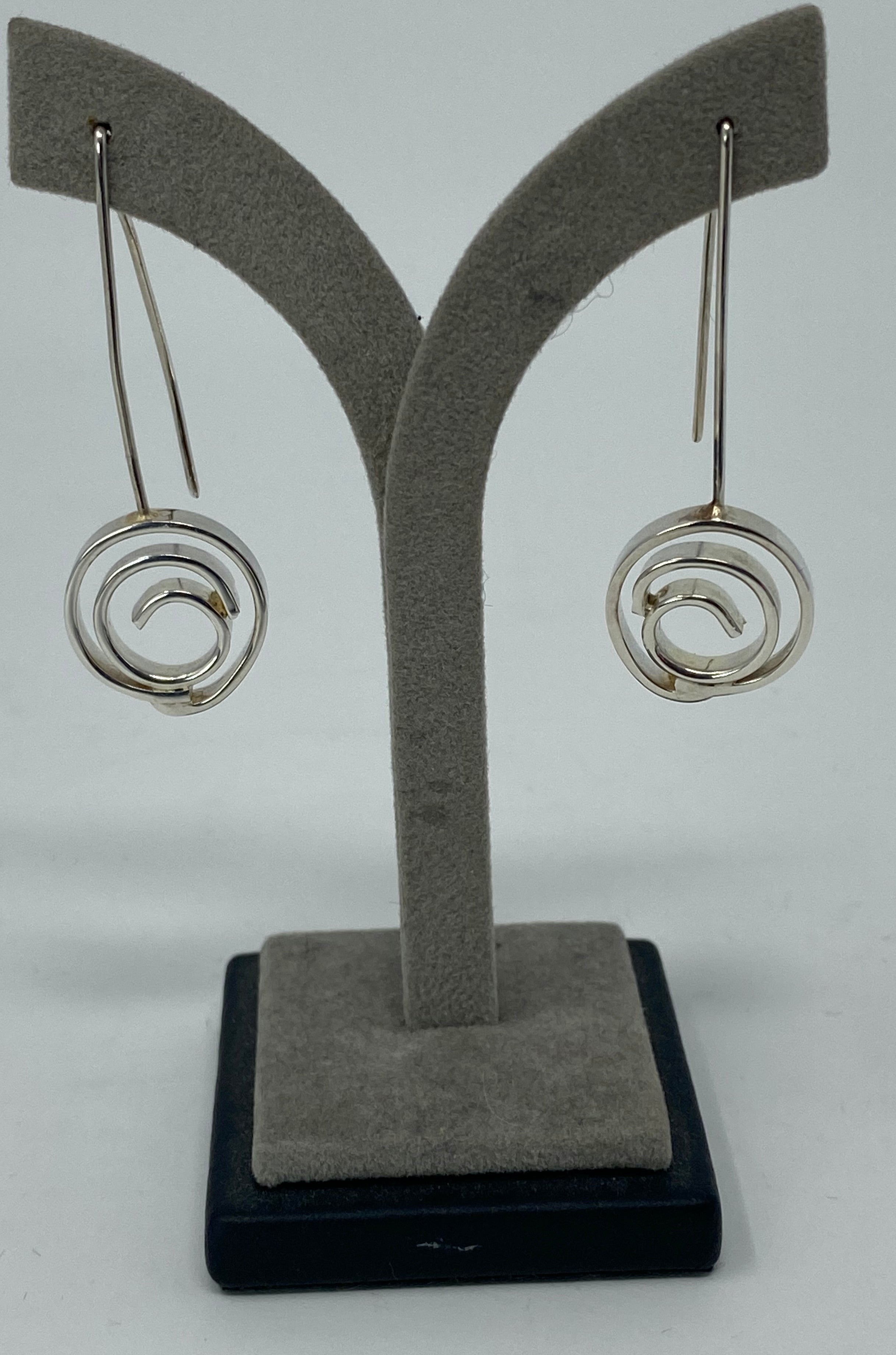 Silver Spiral Earrings
