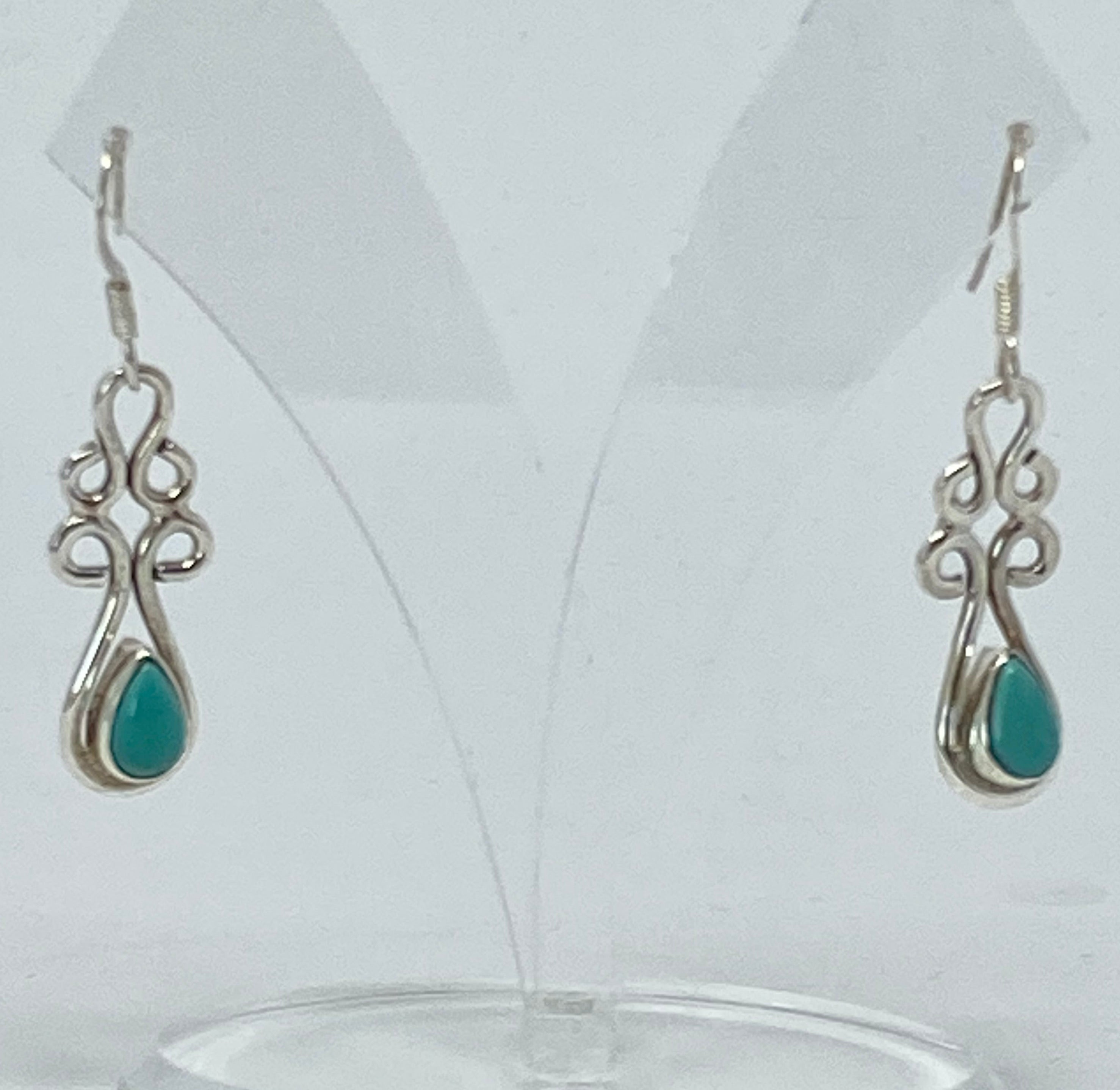 Silver and Natural Turquoise Earrings