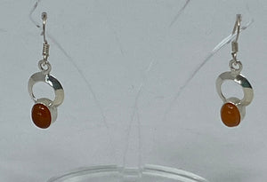 Cornelian and Silver Earrings