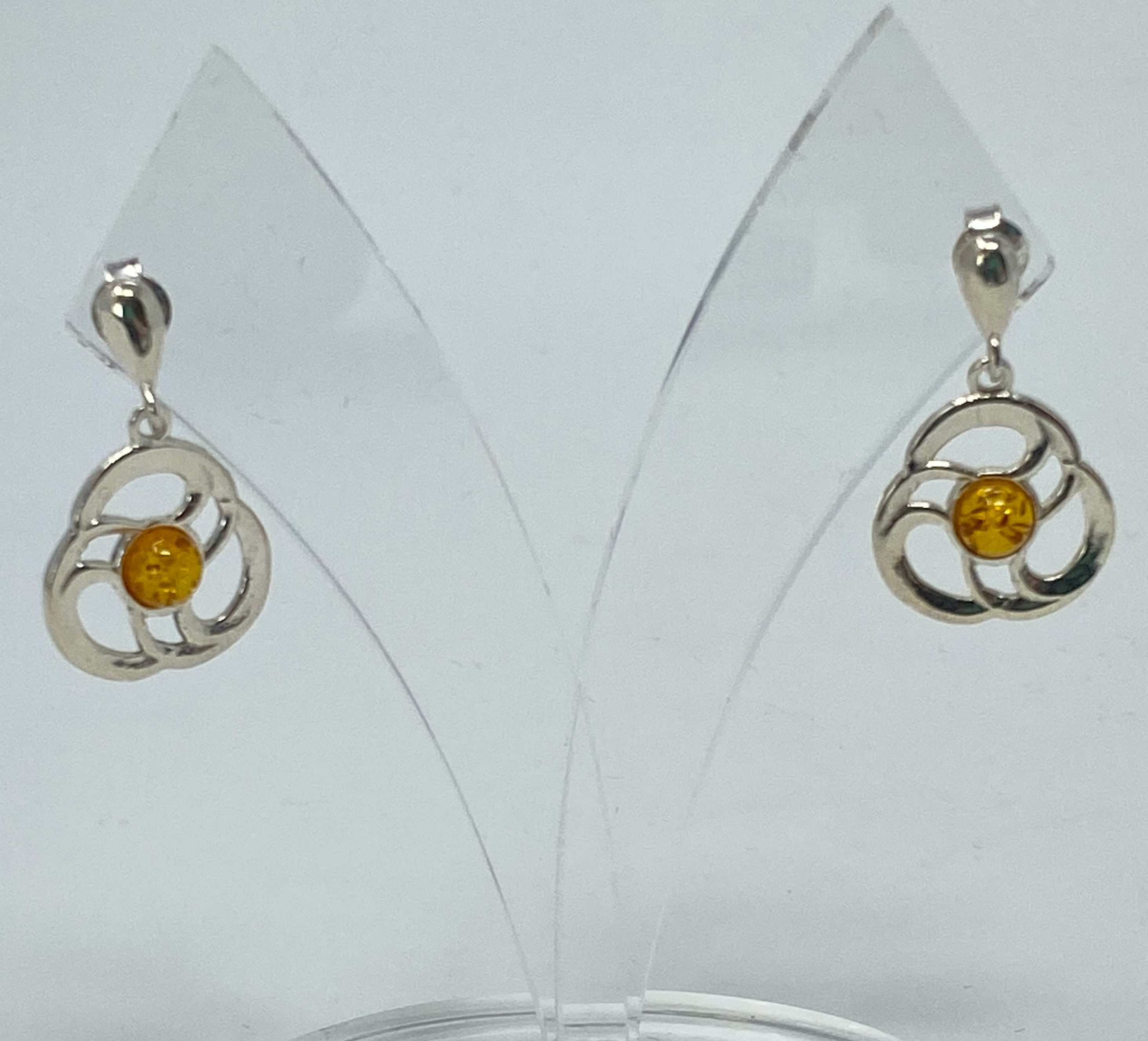 Amber Circle Earrings