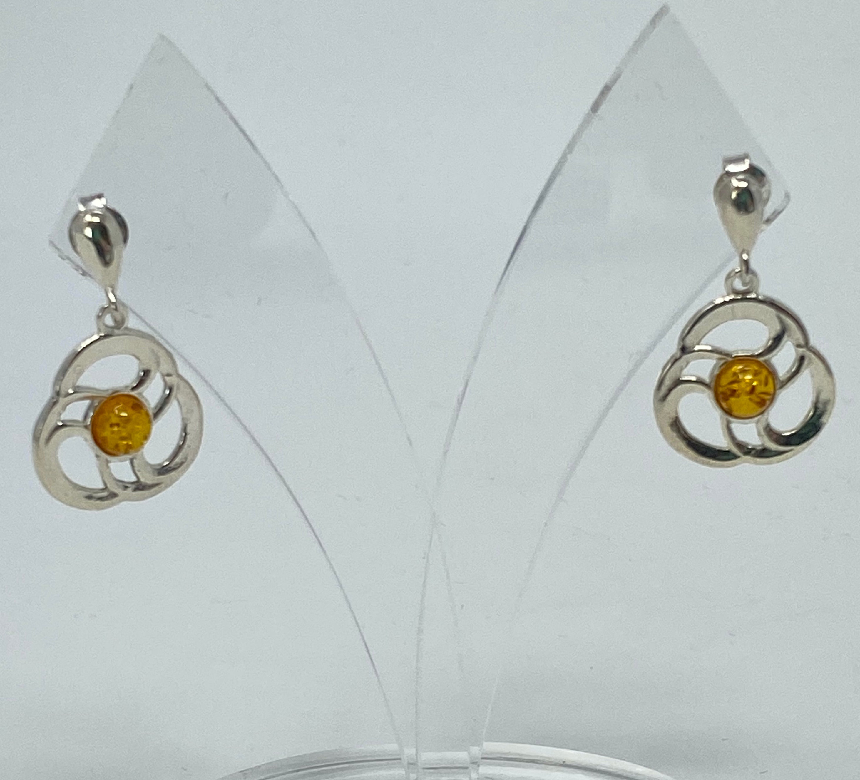 Amber Circle Earrings