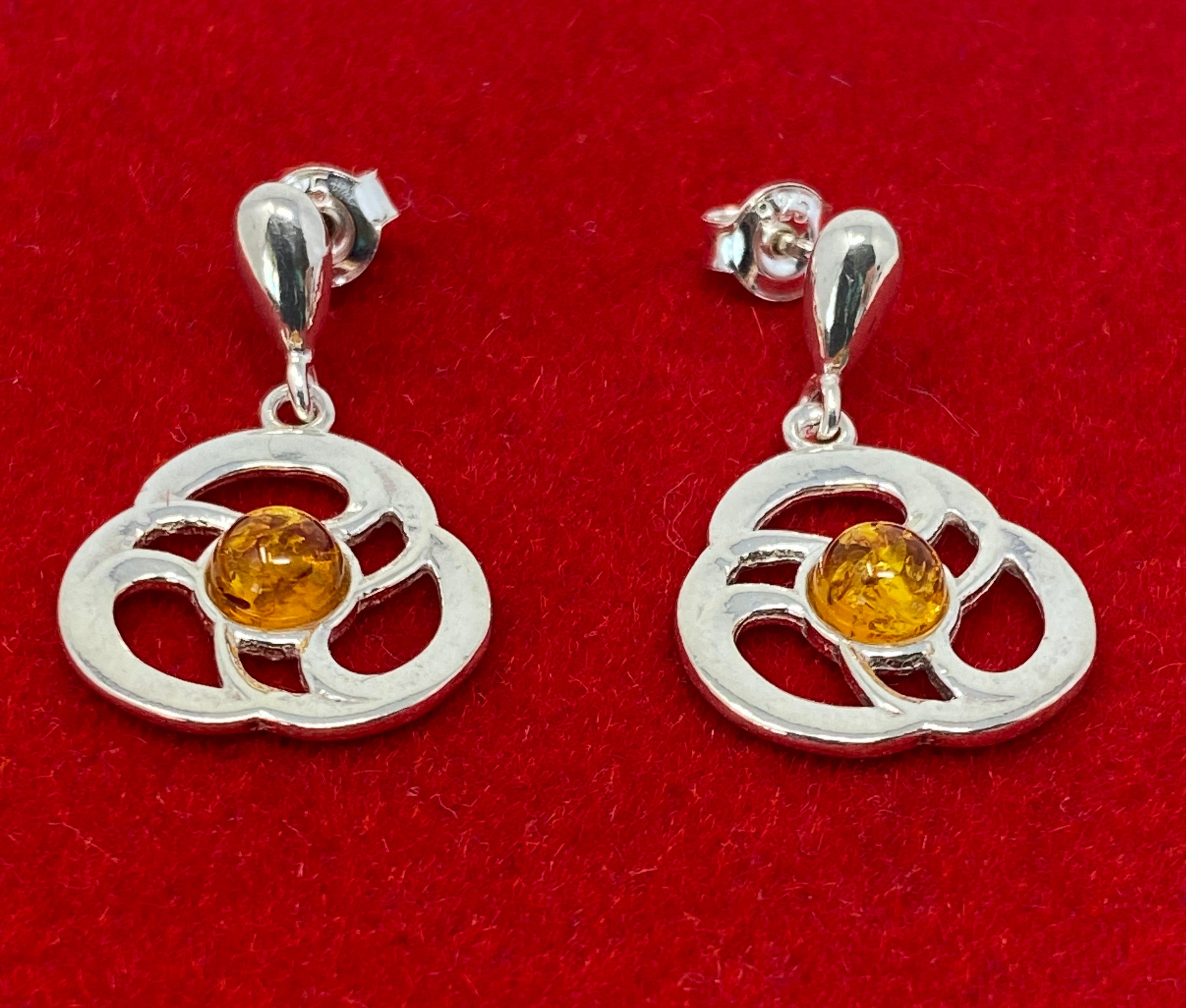 Amber Circle Earrings
