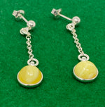 Load image into Gallery viewer, Natural Milky Amber Chain Drop Earrings
