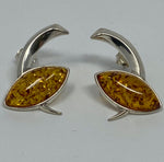 Load image into Gallery viewer, Amber and Silver Earrings
