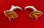 Load image into Gallery viewer, Amber and Silver Earrings
