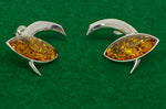 Load image into Gallery viewer, Amber and Silver Earrings
