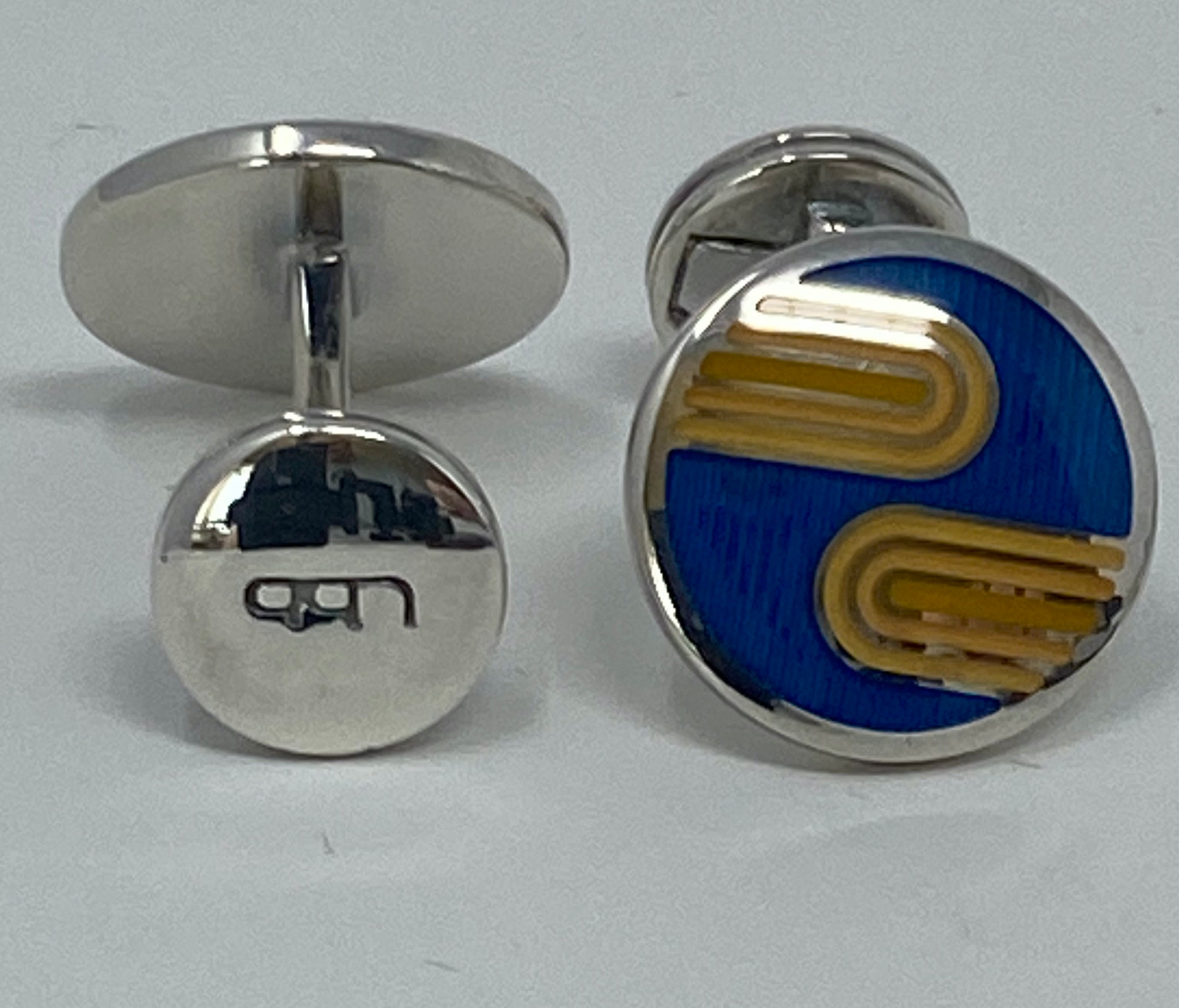 Silver and Enamel Cufflinks