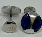 Load image into Gallery viewer, Silver and Blue Cufflinks

