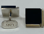 Load image into Gallery viewer, Silver and Black Onyx Cufflinks
