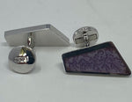 Load image into Gallery viewer, Lilac and Silver Cufflinks
