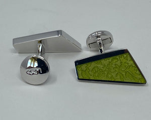 Sterling Silver and Lime Cufflinks