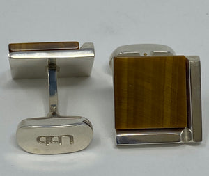 Silver and Tiger's Eye Cufflinks