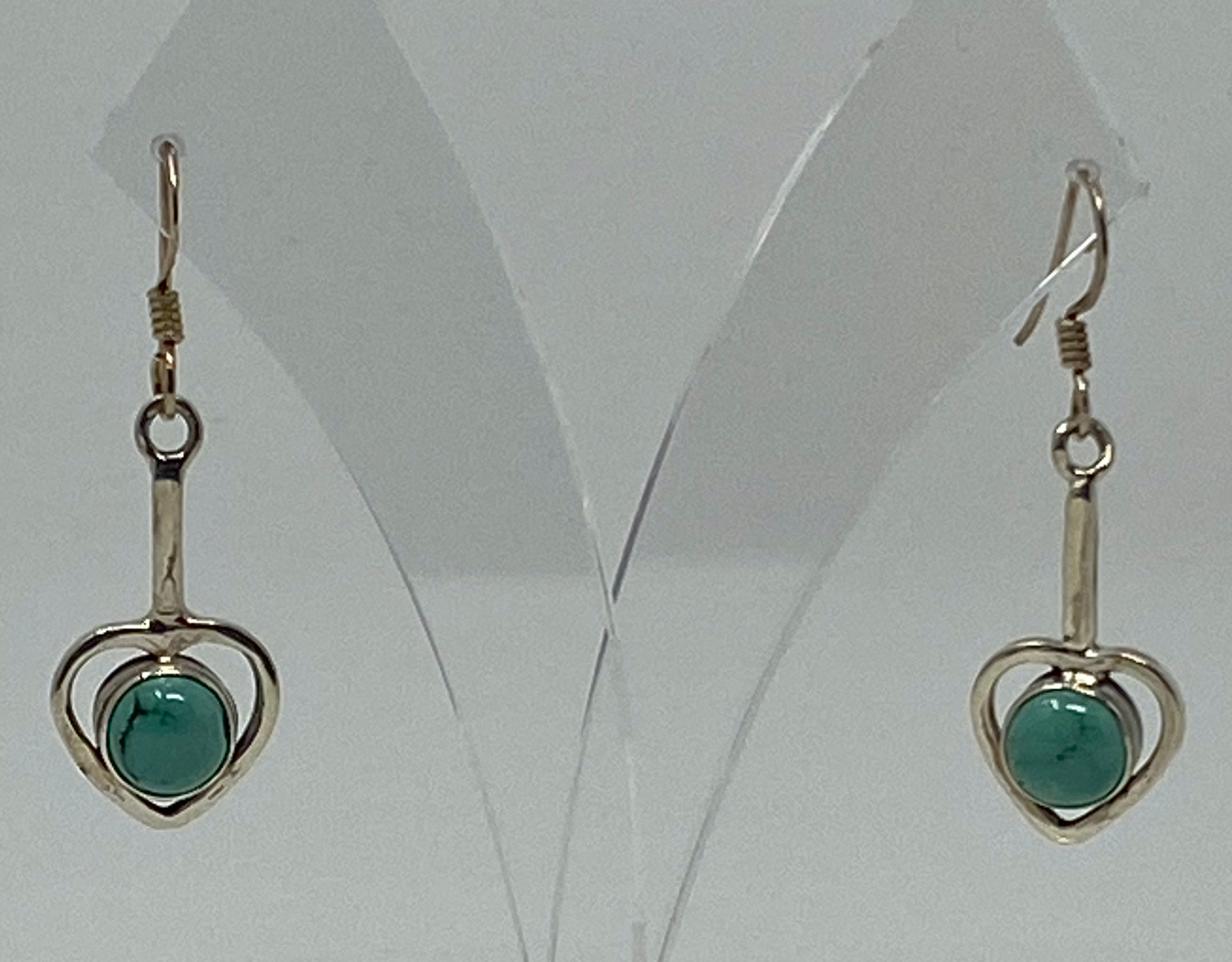 Turquoise and Silver Drop Earrings
