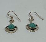 Load image into Gallery viewer, Turquoise and Silver Drop Earrings
