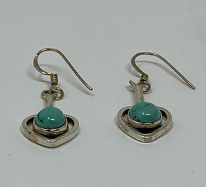 Turquoise and Silver Drop Earrings