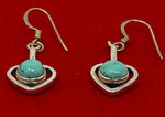 Load image into Gallery viewer, Turquoise and Silver Drop Earrings

