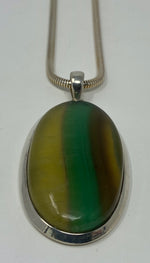 Load image into Gallery viewer, Rainbowlite Pendant on Silver Chain
