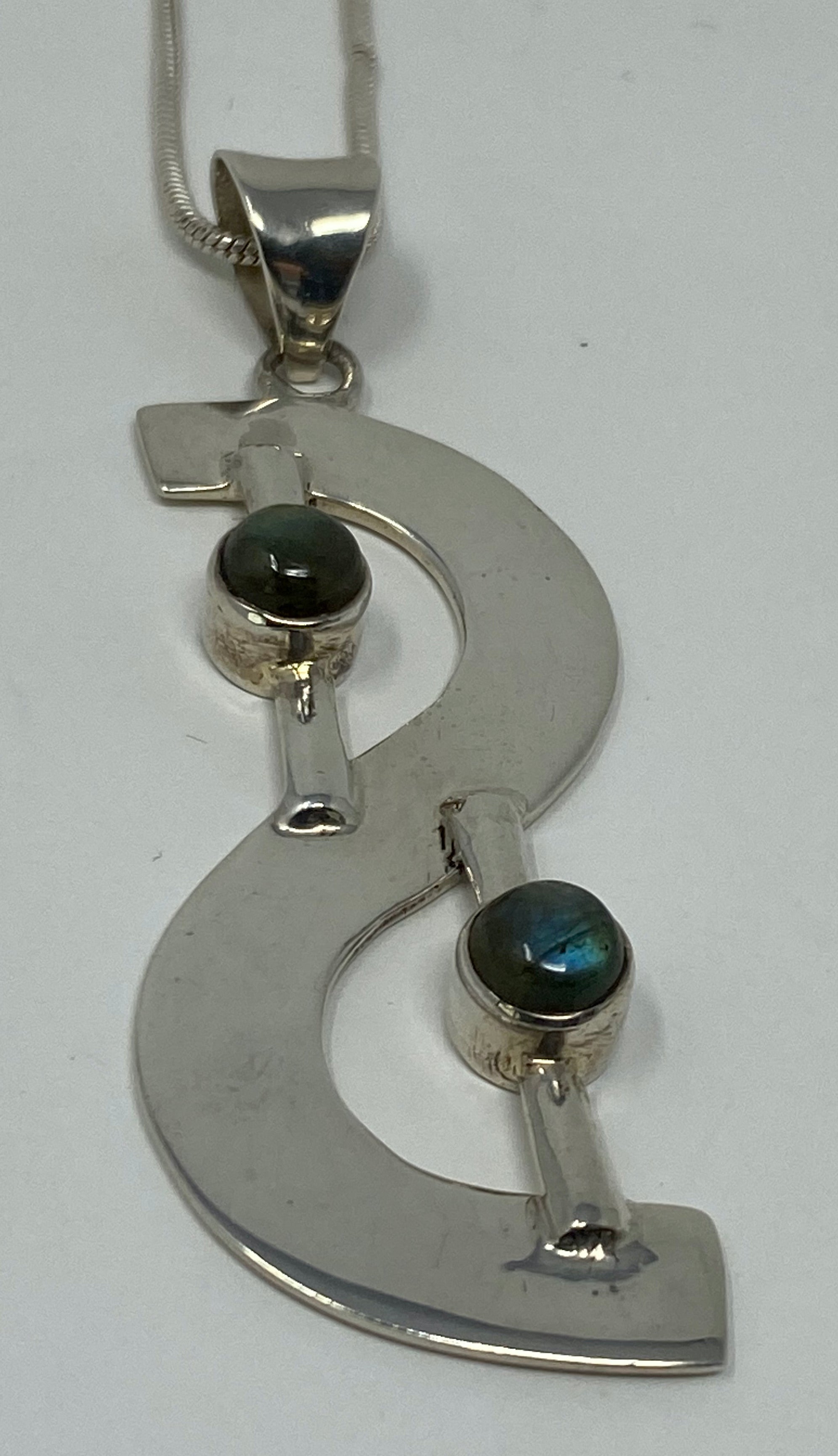 Silver and Labradorite Pendant