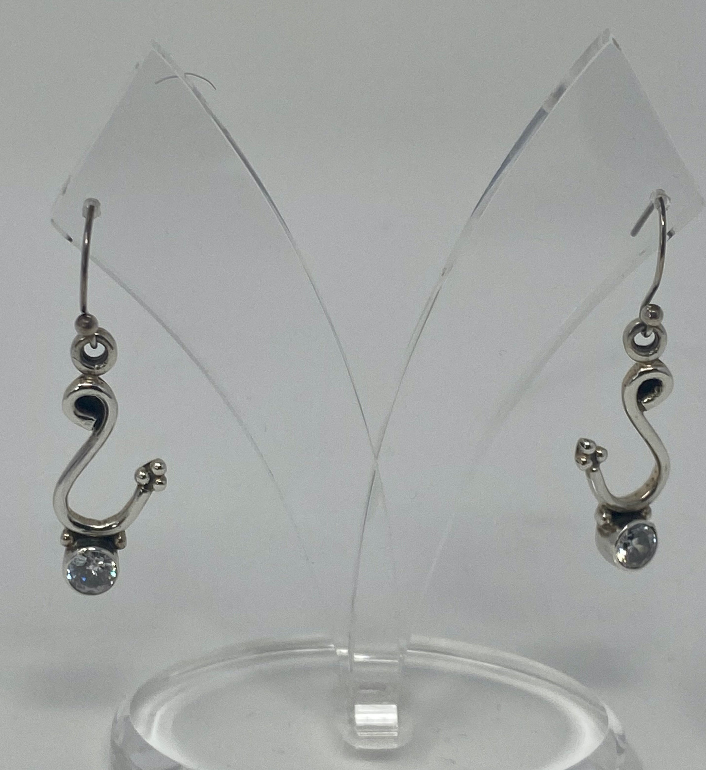 Silver and Cubic Earrings